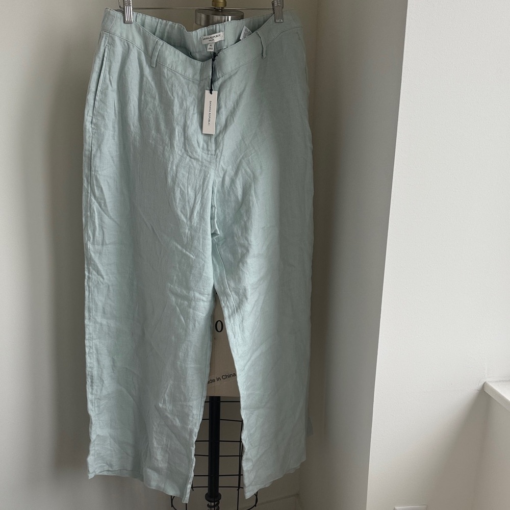 Linen light blue wide Pants NWT